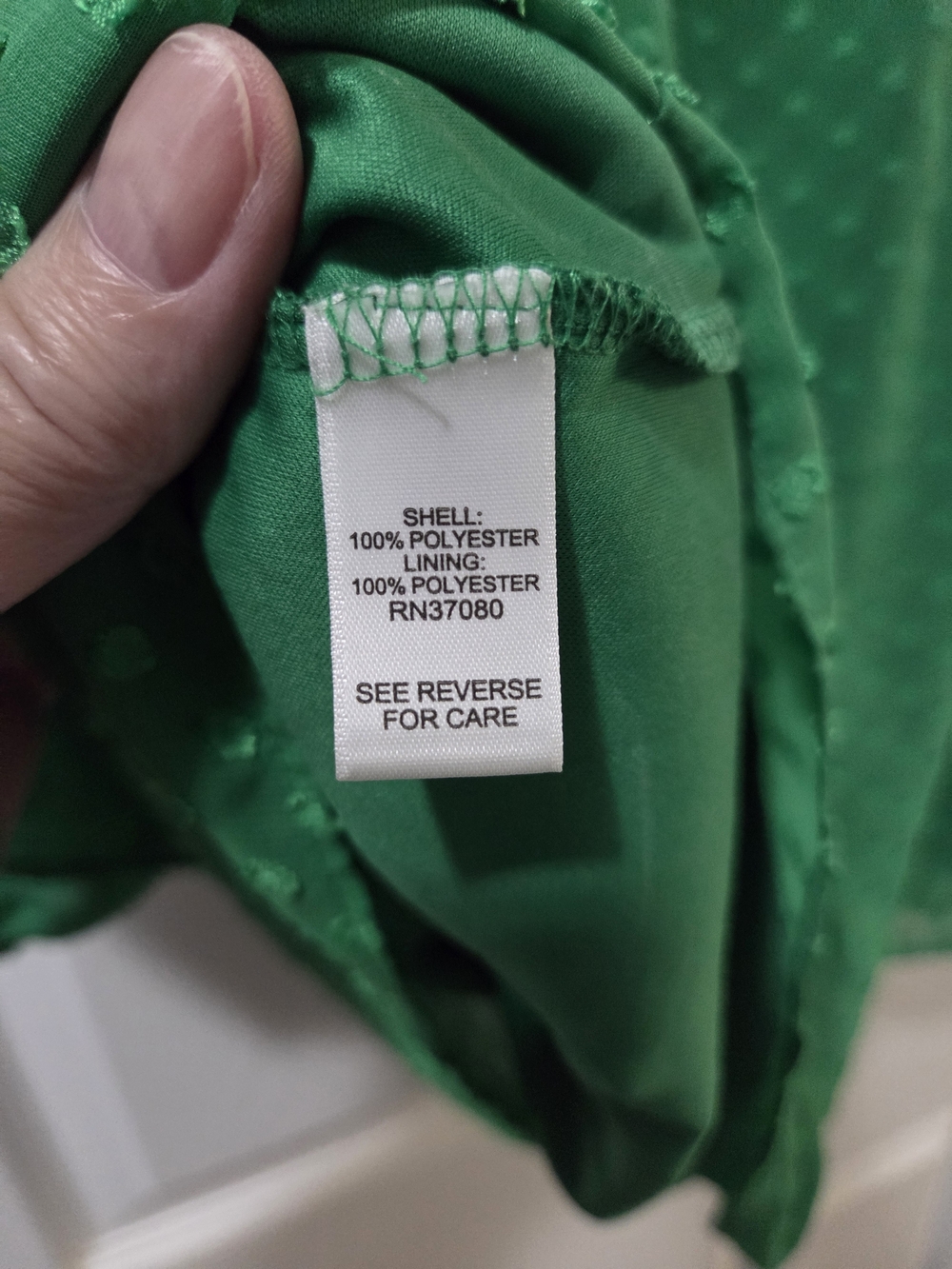 Cato Green Swiss Dot Peasant Top with Ruffle Sleeves - Picture 5 of 5